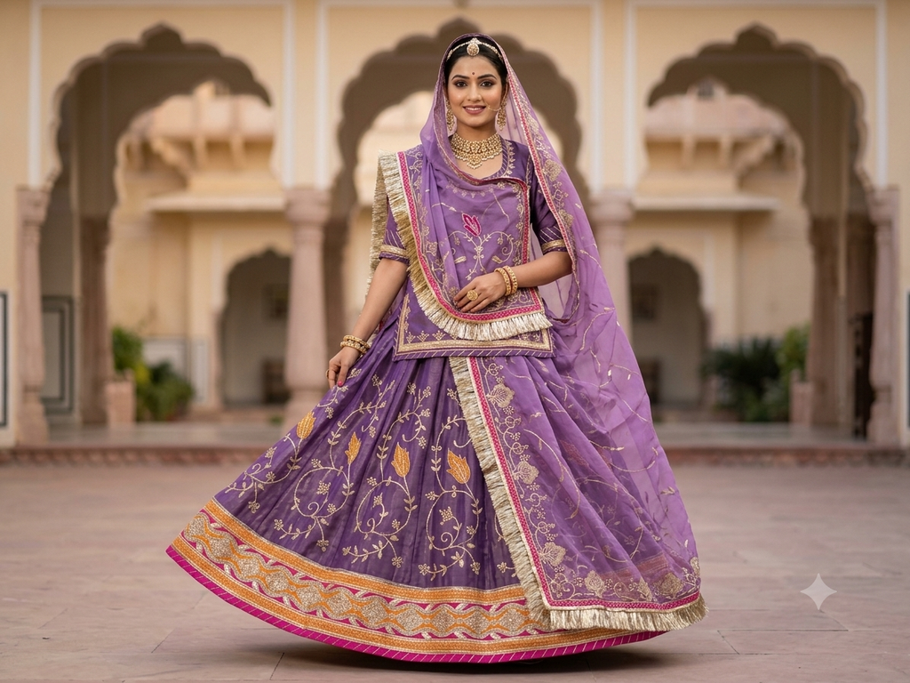 Lavanya Ranisa – Lavender Rajputi Poshaak 💟