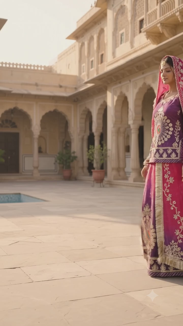 Mayur Baisa – Pink & Purple Rajputi Poshak 🩷💜