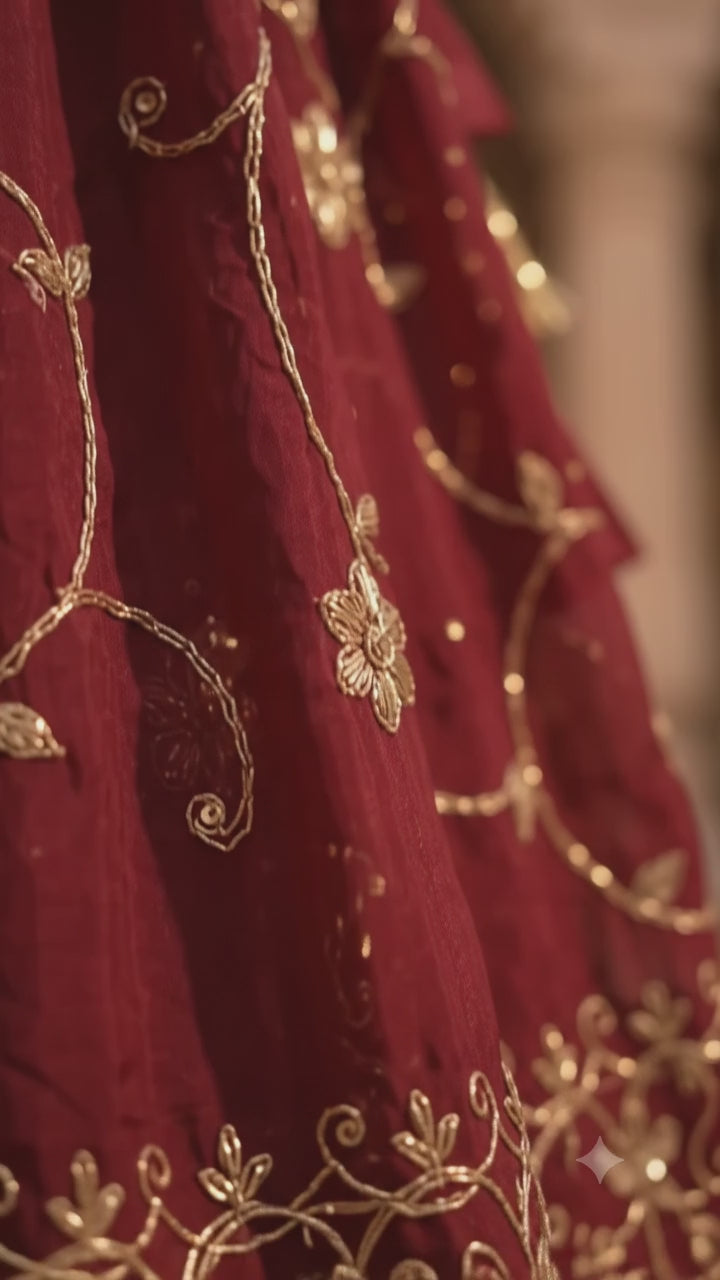 Marwar Maharani – Red Rajputi Poshaak ❤️